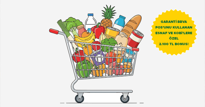 Market, gıda ve<br>toptan sektöründe 2.000 TL bonus!